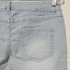 Artisan NY Mid Rise Skinny Jeans Size 8 x 27 Pinstripe Stretch Blue White Pants
